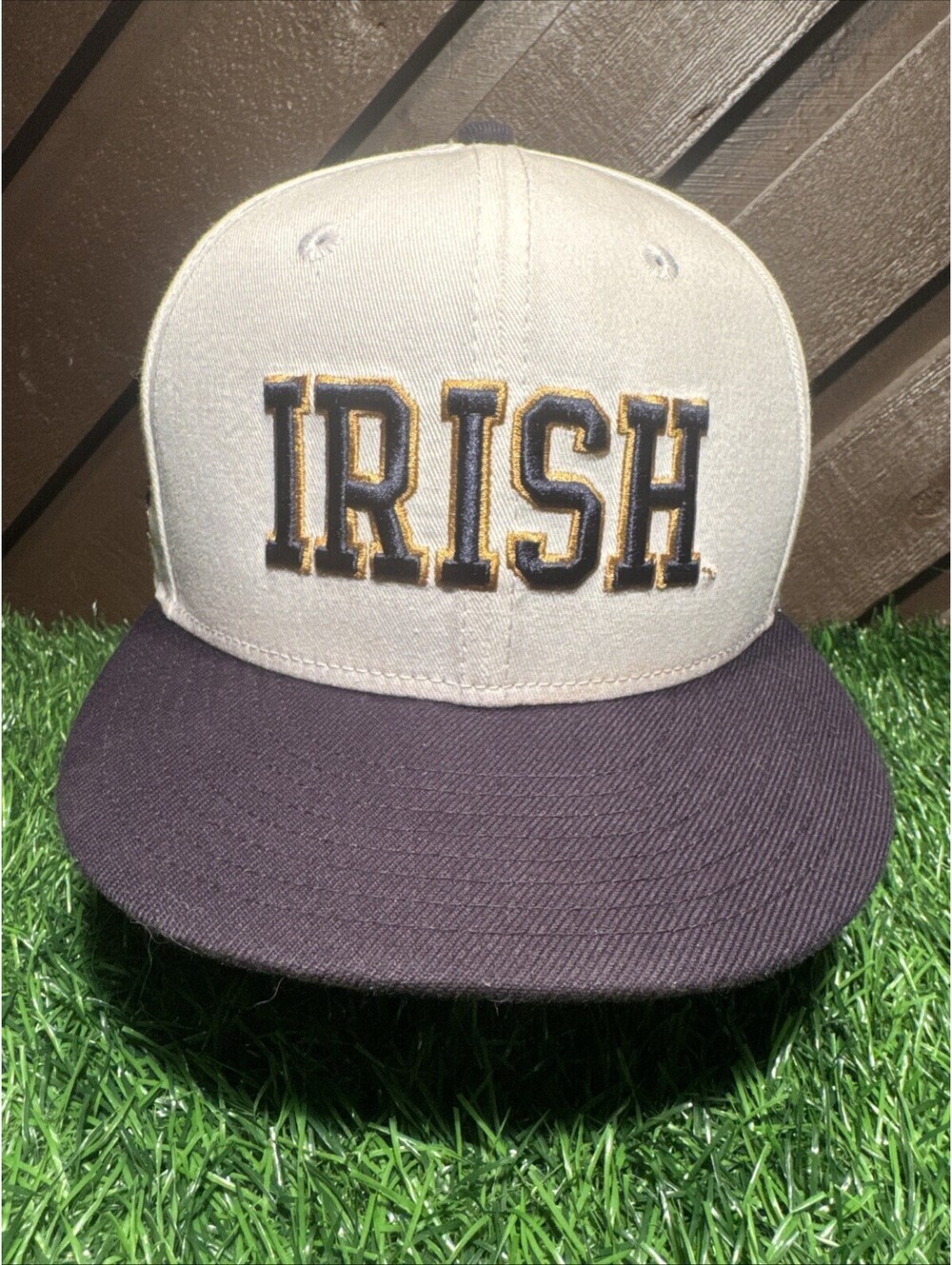 Notre Dame Fighting Irish New Era The Golfer Snapback Hat White Navy Cap 9FIFTY